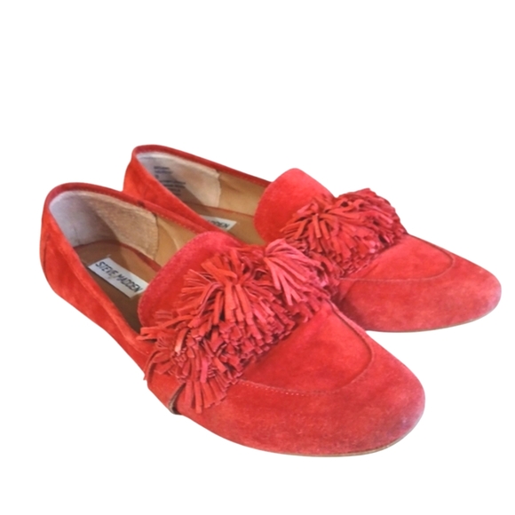 Steve Madden Belamy Flats Red Suede Leather Loafers Size 9 - Picture 3 of 9
